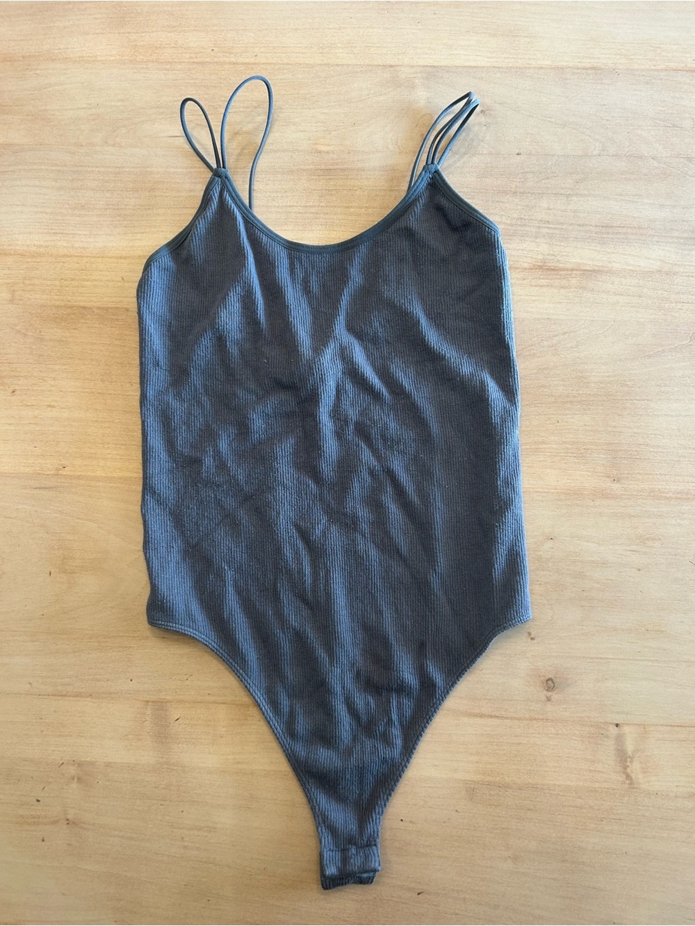Grey Ribbed Bodysuit